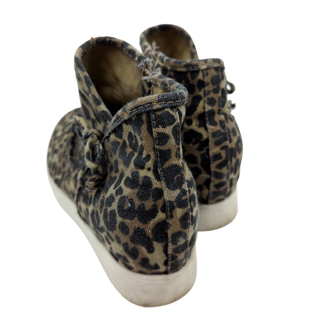 Very G 9.5 Leopard Canvas High-Top Sneakers, Tan/Black, Fair - Picture 3 of 5